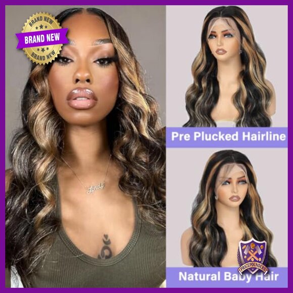 13x6 Lace Front Wig Human Hair Body Wave Pre Plucked HD Transparent